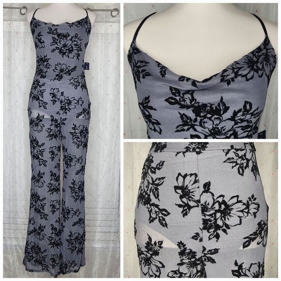 Vintage Velvet Burnout Jumpsuit - Picture 3 of 8